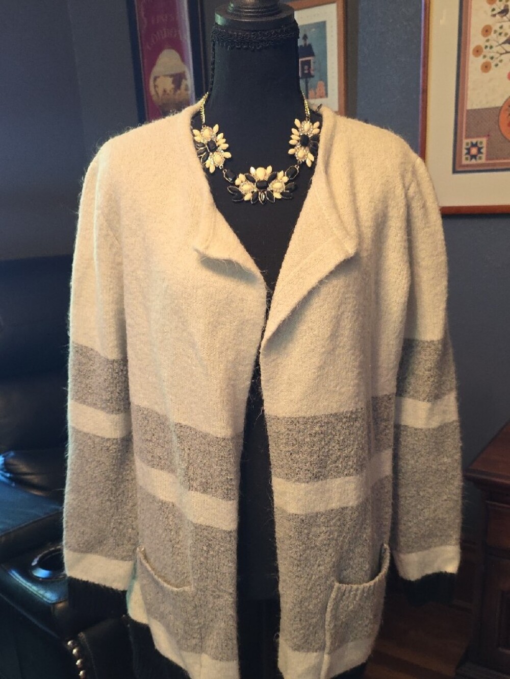 Absolutely Famous Cream Crew Neck Knit Sweater